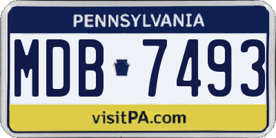 PA license plate MDB7493