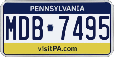 PA license plate MDB7495