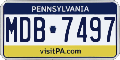 PA license plate MDB7497