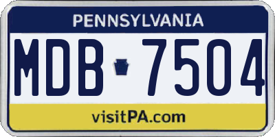 PA license plate MDB7504