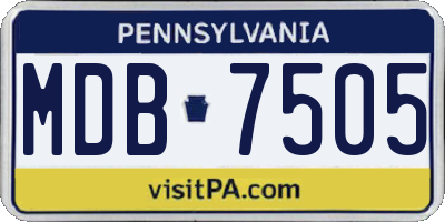 PA license plate MDB7505