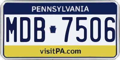 PA license plate MDB7506
