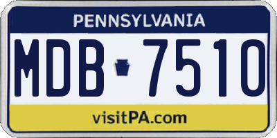 PA license plate MDB7510