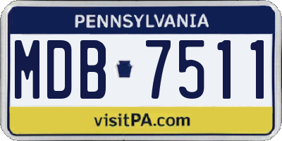 PA license plate MDB7511