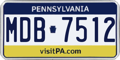 PA license plate MDB7512