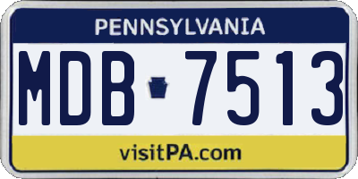 PA license plate MDB7513