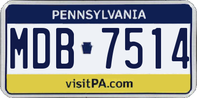 PA license plate MDB7514