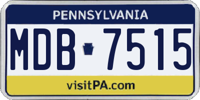 PA license plate MDB7515