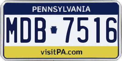 PA license plate MDB7516
