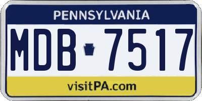PA license plate MDB7517