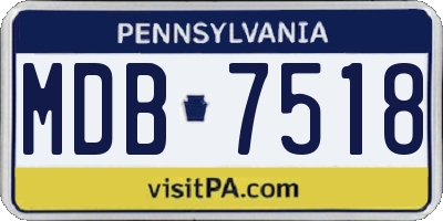 PA license plate MDB7518
