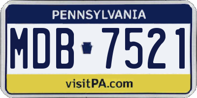 PA license plate MDB7521