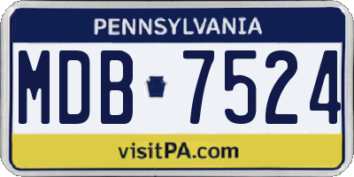 PA license plate MDB7524