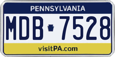 PA license plate MDB7528