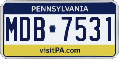 PA license plate MDB7531