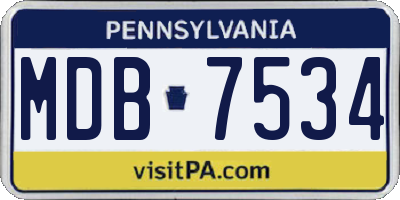 PA license plate MDB7534