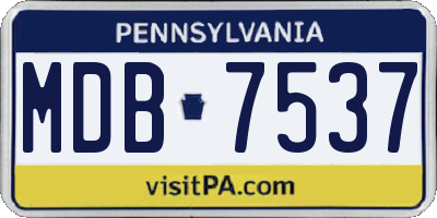 PA license plate MDB7537