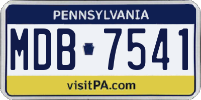 PA license plate MDB7541
