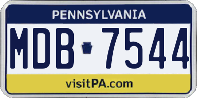 PA license plate MDB7544