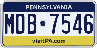 PA license plate MDB7546