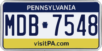 PA license plate MDB7548