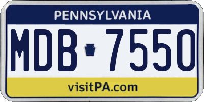 PA license plate MDB7550