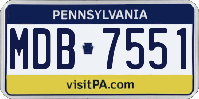 PA license plate MDB7551
