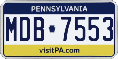 PA license plate MDB7553