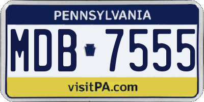 PA license plate MDB7555