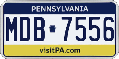 PA license plate MDB7556