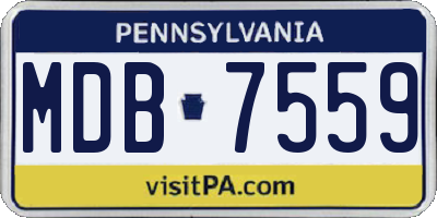PA license plate MDB7559