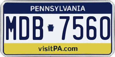 PA license plate MDB7560