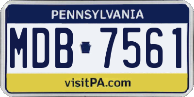 PA license plate MDB7561