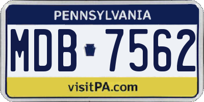 PA license plate MDB7562