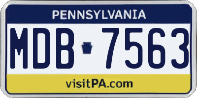 PA license plate MDB7563