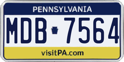 PA license plate MDB7564