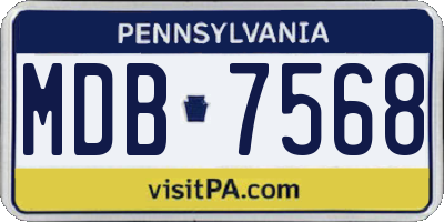 PA license plate MDB7568