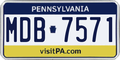 PA license plate MDB7571