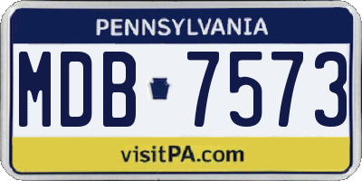 PA license plate MDB7573