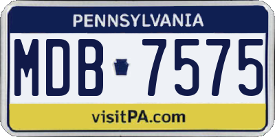 PA license plate MDB7575