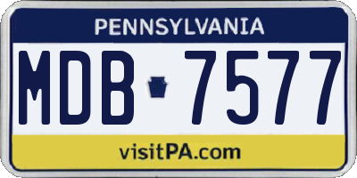 PA license plate MDB7577