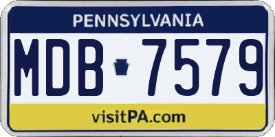 PA license plate MDB7579