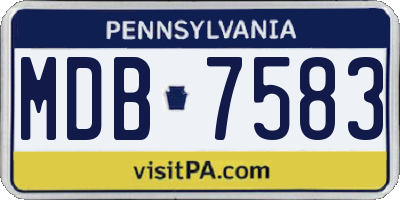 PA license plate MDB7583