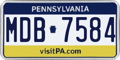 PA license plate MDB7584