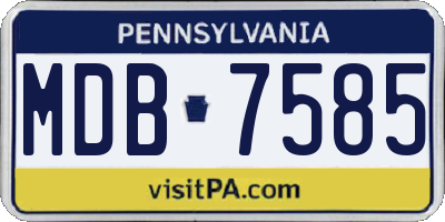 PA license plate MDB7585