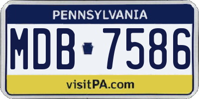 PA license plate MDB7586