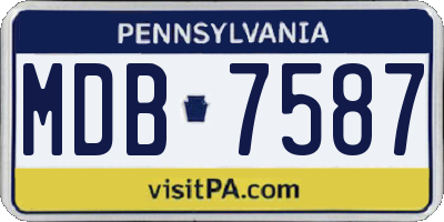 PA license plate MDB7587