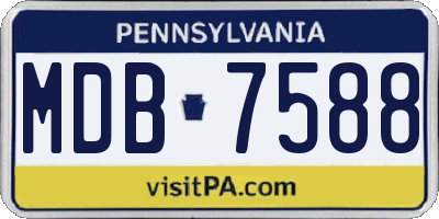 PA license plate MDB7588