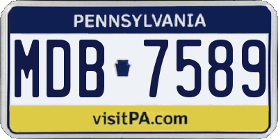 PA license plate MDB7589