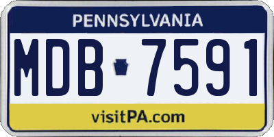 PA license plate MDB7591